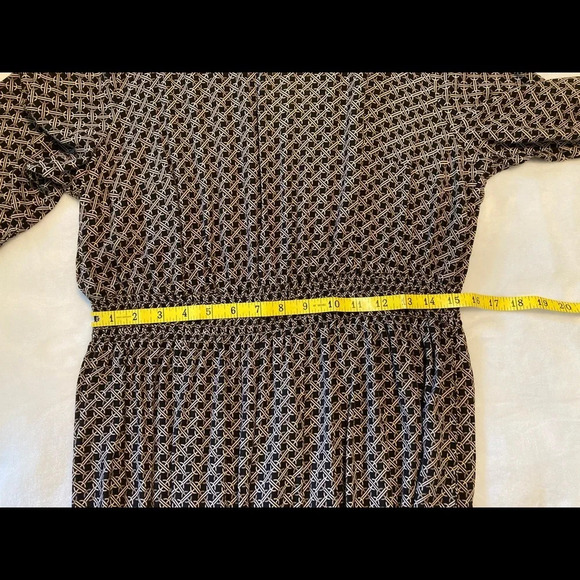 H&M Black Print Long Sleeve Dress 8 - Picture 11 of 14